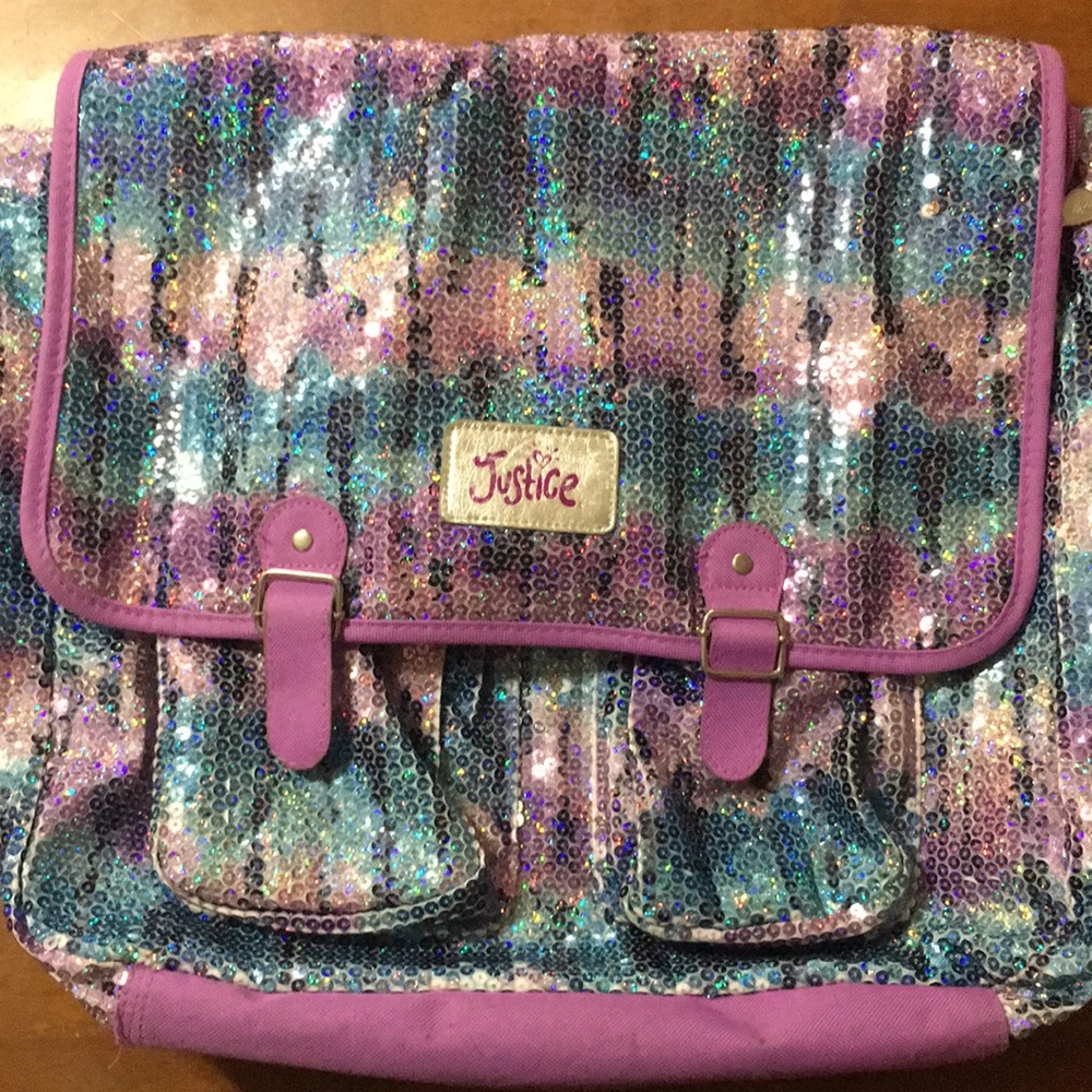Justice Sequin Book bag & lunch bag. - Picture 1 of 8